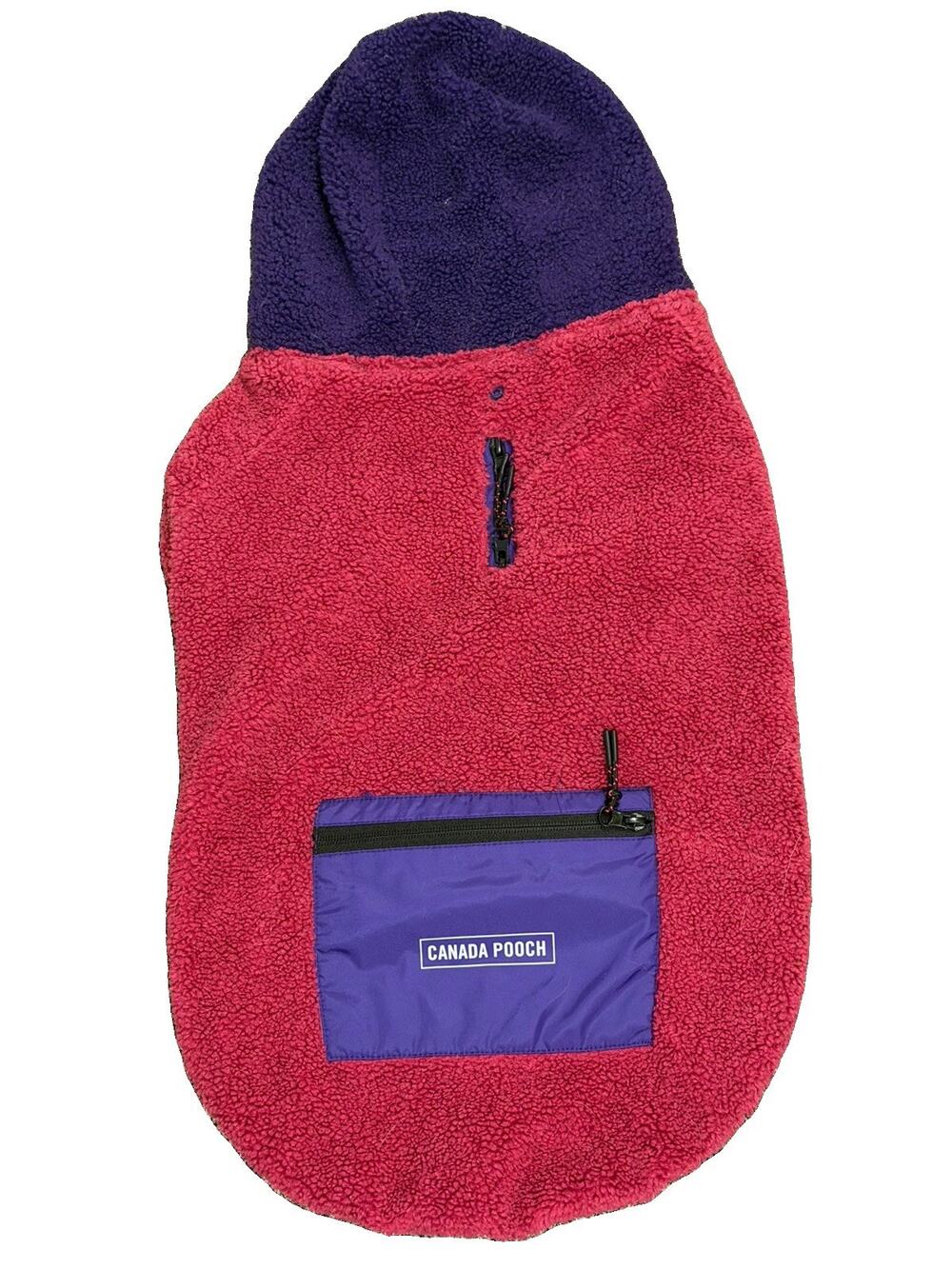 Dog Sherpa Fleece Sweater Hoodie Size 22 Purple Pink Warm Dog Coat Canada Pooch